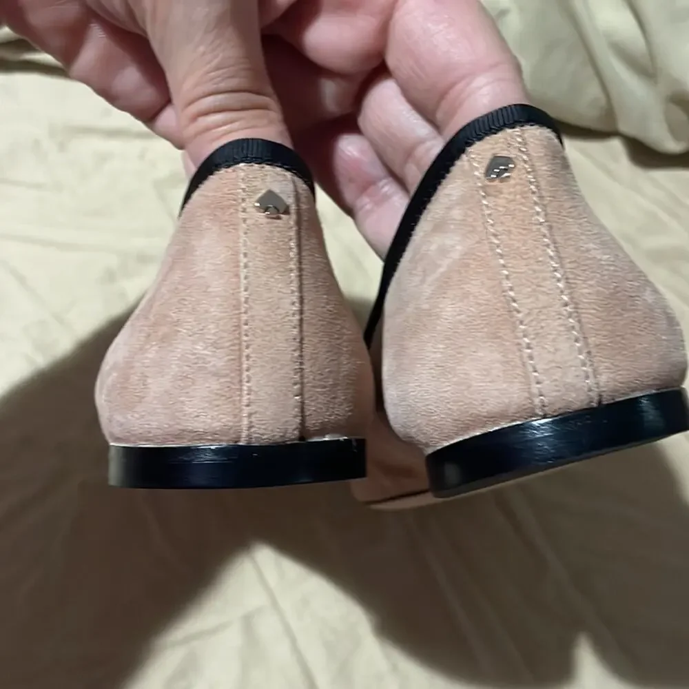 Kate Spade New York Honey Bow Ballerina flats 9.5 light fawn tan back accent nwt